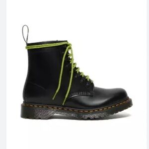 Dr. Martens Black Boots with Neon Green Laces
